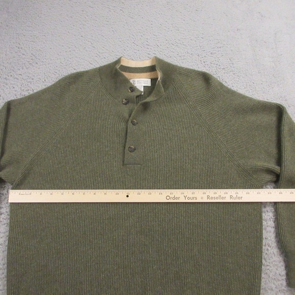 Brunello Cucinelli Mens Wool Cashmere Ribbed Sweater size 52 Large - Picture 9 of 12